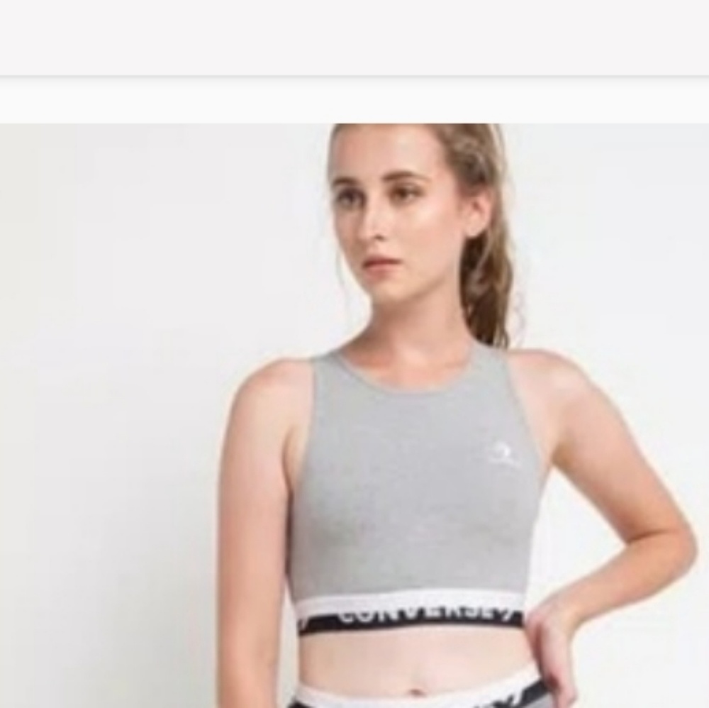 converse new  high neck  bra Gray size small 🌻🌻 - Picture 6 of 8